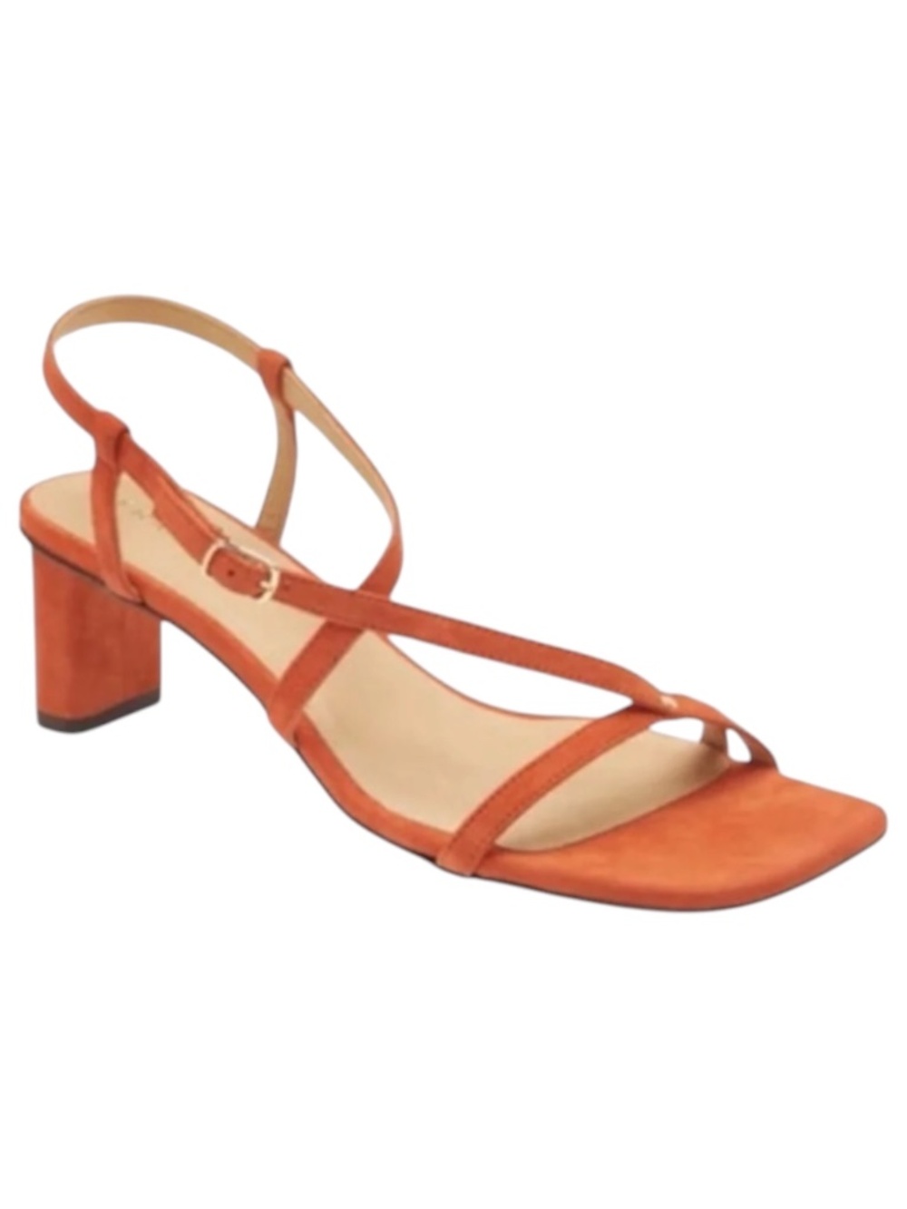 FRAME Orange Suede Strappy Block Heel Sandals EU 36 US 5.5 NWOB